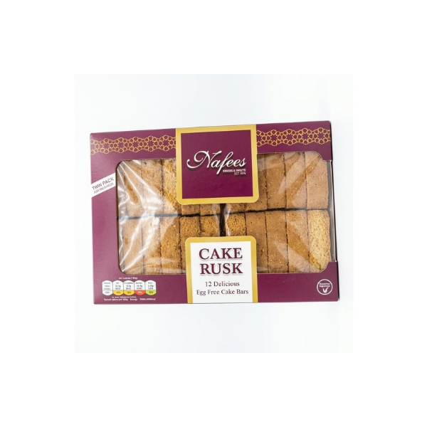 Nafees Bakers & Sweets Egg Free Cake Rusk (12 Delicious Cake Bars)